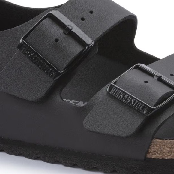 New In Box Birkenstock Milano Vegan Birko-Flor On Triples Black 8/39 Med/Narrow - Picture 5 of 16